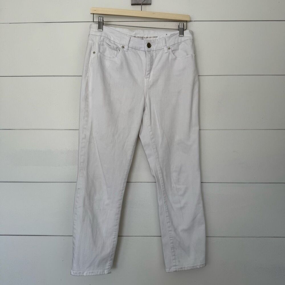 Chico’s Women’s 0 White So Slimming Girlfriend Crop Jeans